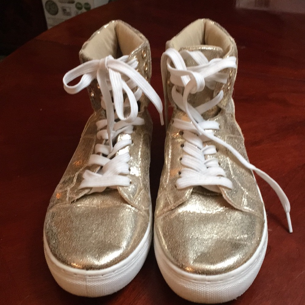 Qupid Golf Lame High-Topped Dance Shoes Sz 8